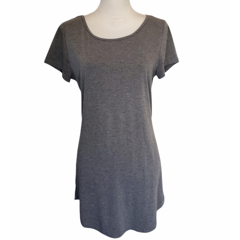 Showpo Grey Scoop Neck T-Shirt Mini Dress